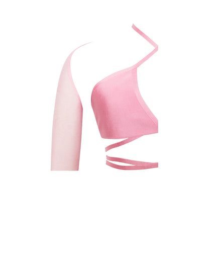 Bellozi™ Pink Lace Up Dress