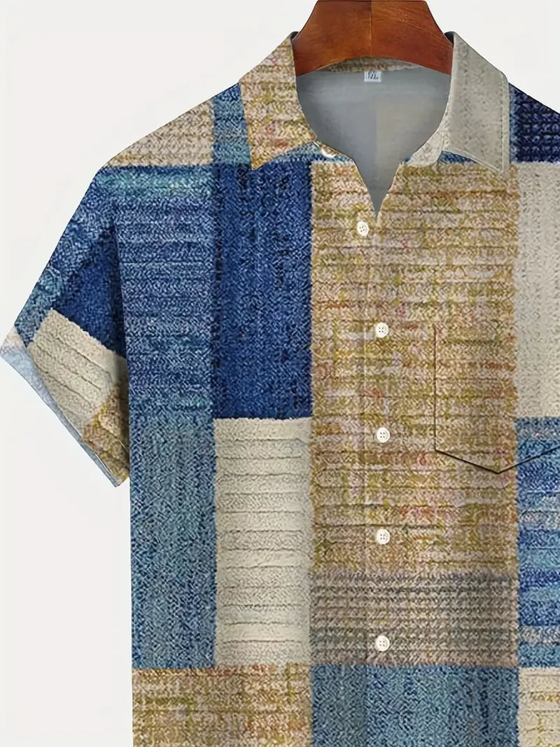 Emmanuel - Retro-Teppich-Textur-Shirt