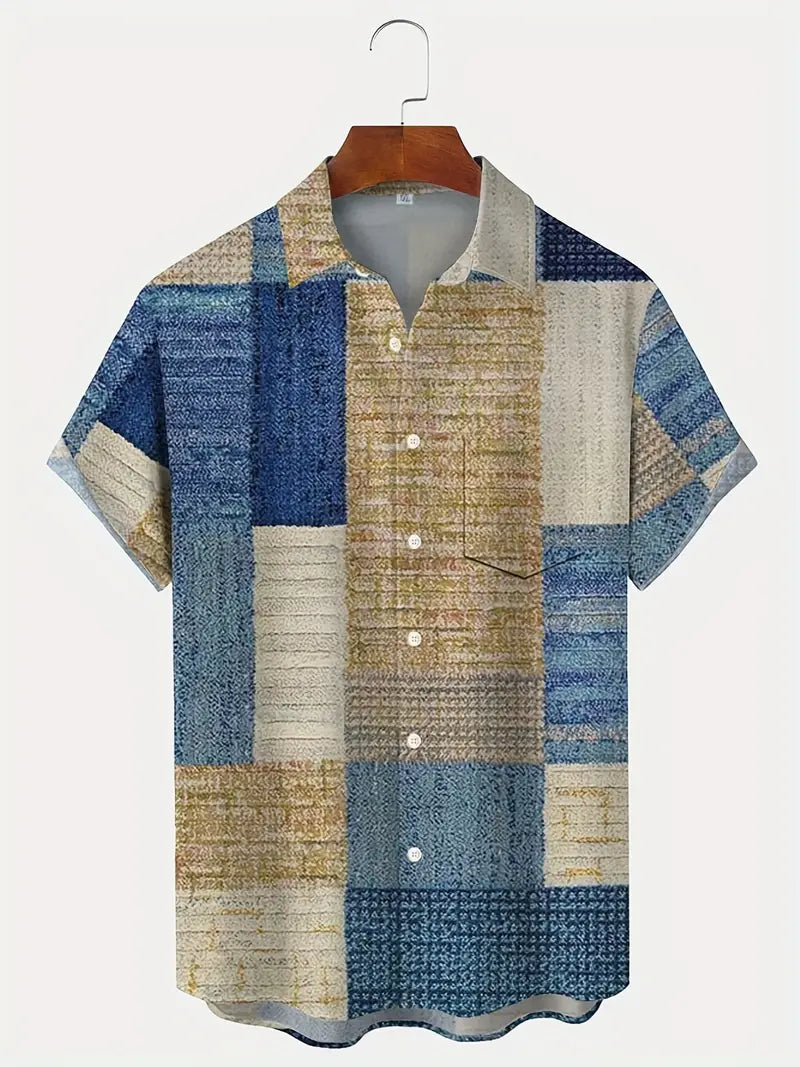 Emmanuel - Retro-Teppich-Textur-Shirt