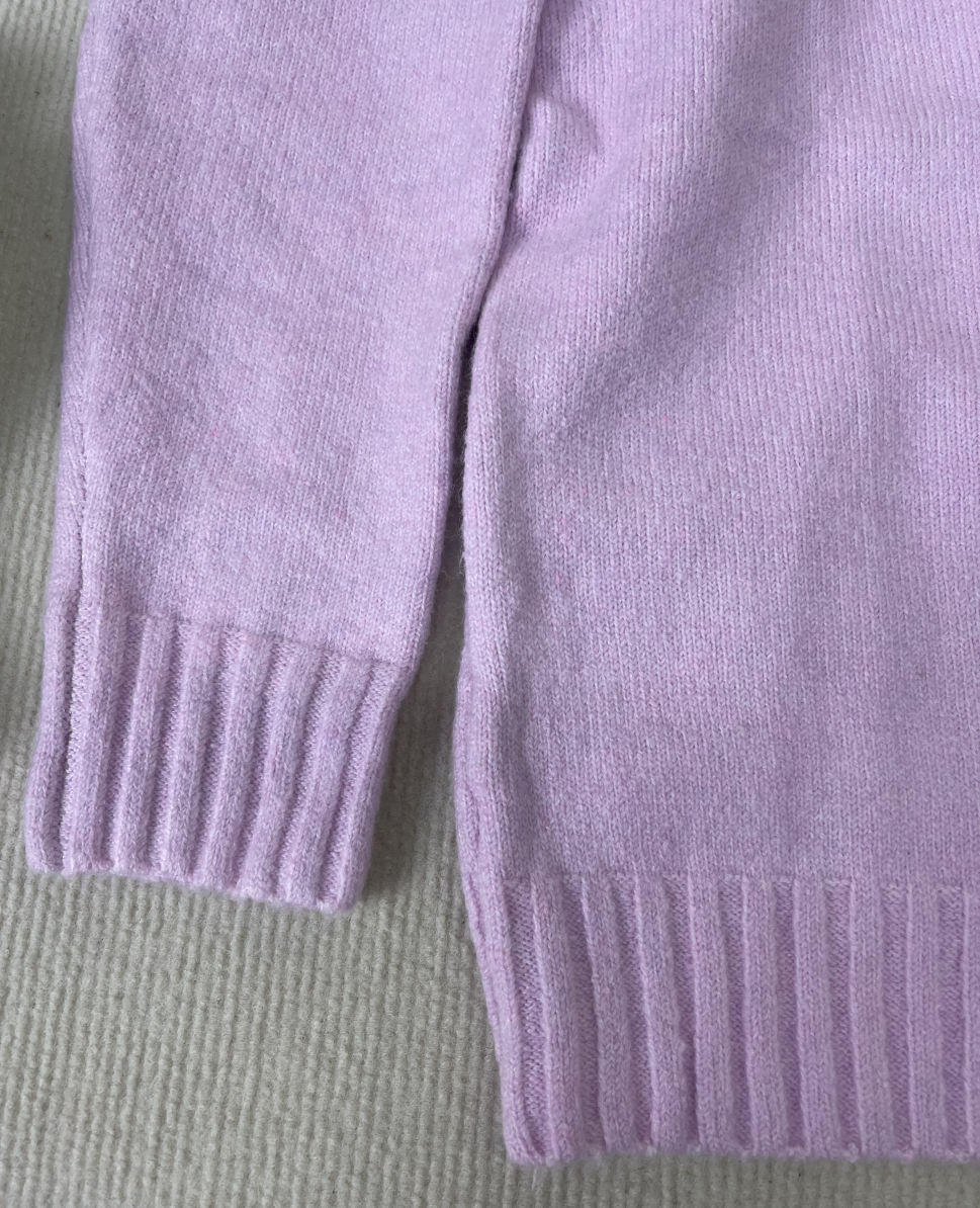 WinterTrend® - Rosa einfarbiger Pullover mit langen Ärmeln und Rundhalsausschnitt