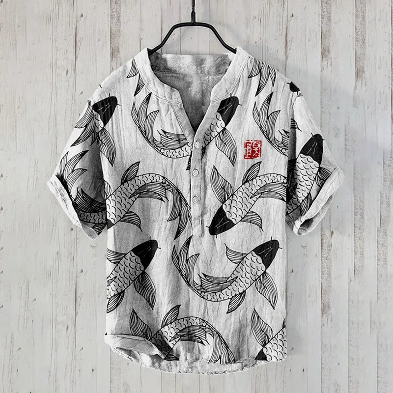 Lazlo - Japanisches Koi Print Shirt