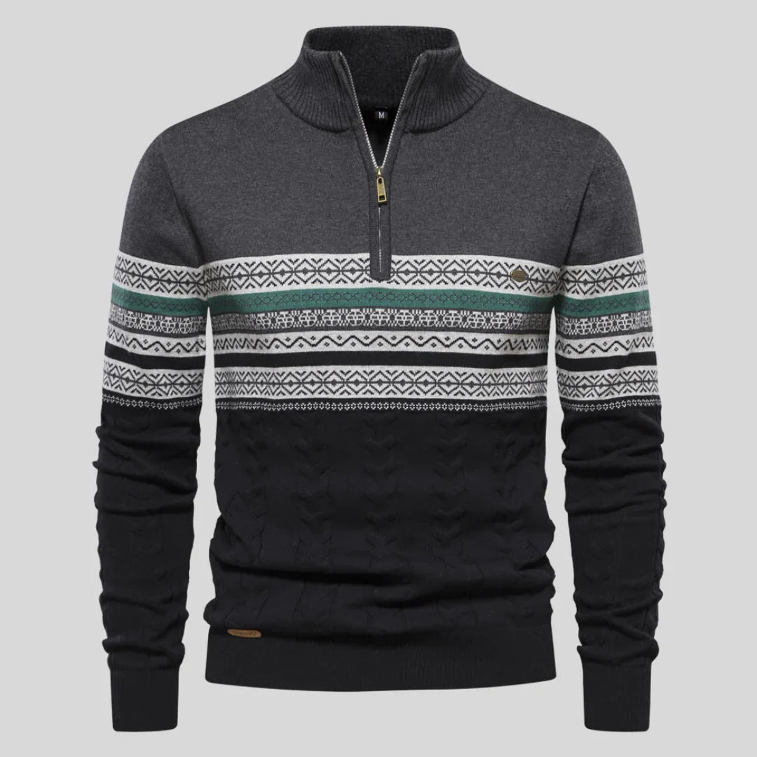 Casper - Hochwertiger Pullover mit Retro-Muster.