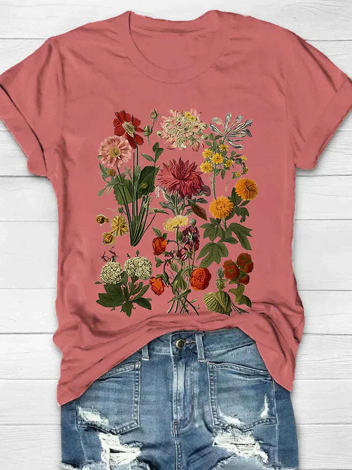 Lorelei - Vintage Blumen Print Damen-T-Shirt