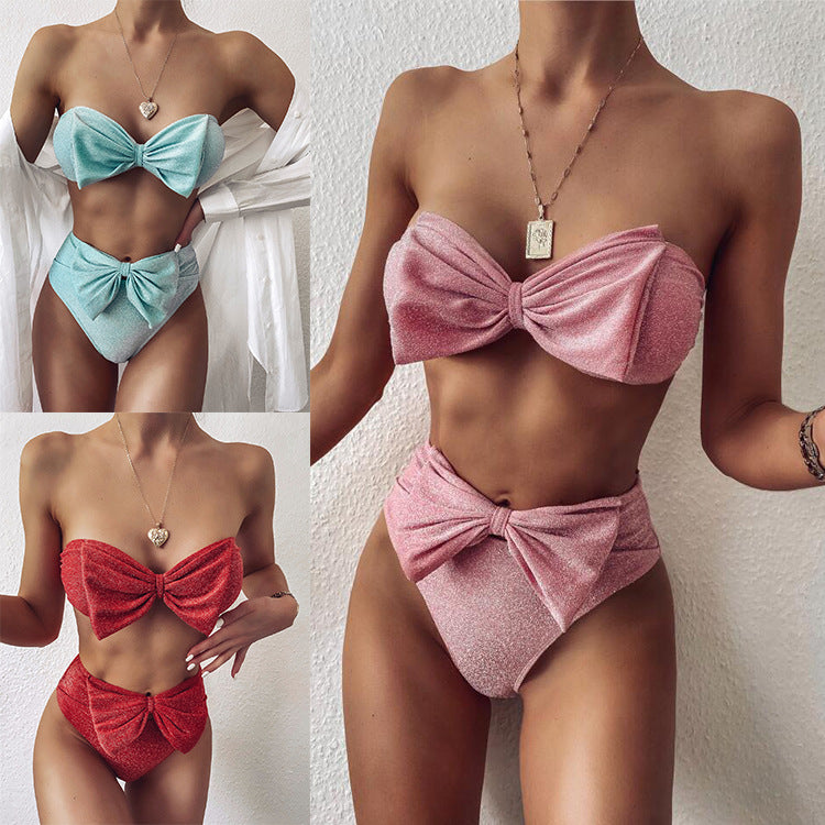 Yacinta | Bikini aus geteilter heller Seide