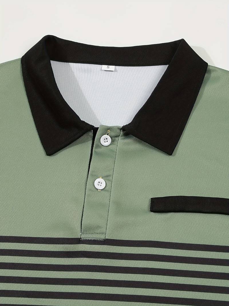 Chase – lässiges kurzarm-streifen-poloshirt für herren