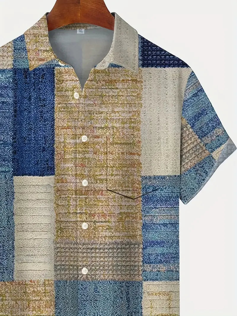 Emmanuel - Retro-Teppich-Textur-Shirt