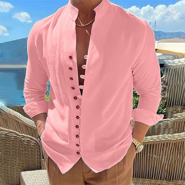 Herren-Henley-Shirt mit Einzigartiger Knopfleiste und Weicher Baumwolle