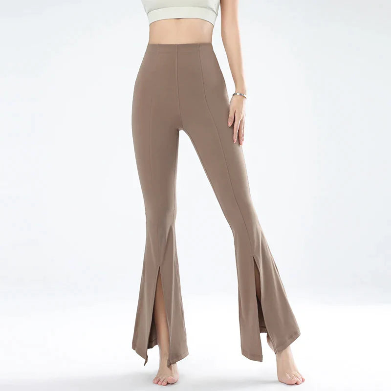 Zoes - Chic Flared-Hose mit hohem Bund und Seitenschlitzen