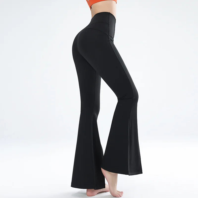 Zoes - Chic Flared-Hose mit hohem Bund und Seitenschlitzen