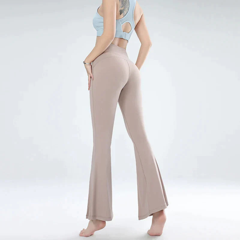 Zoes - Chic Flared-Hose mit hohem Bund und Seitenschlitzen