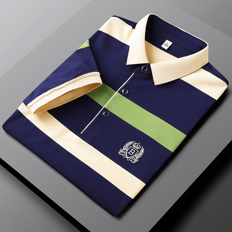 Sebastian Striped Premium Men's Polo | Klassischer Stil | Gesticktes Logo