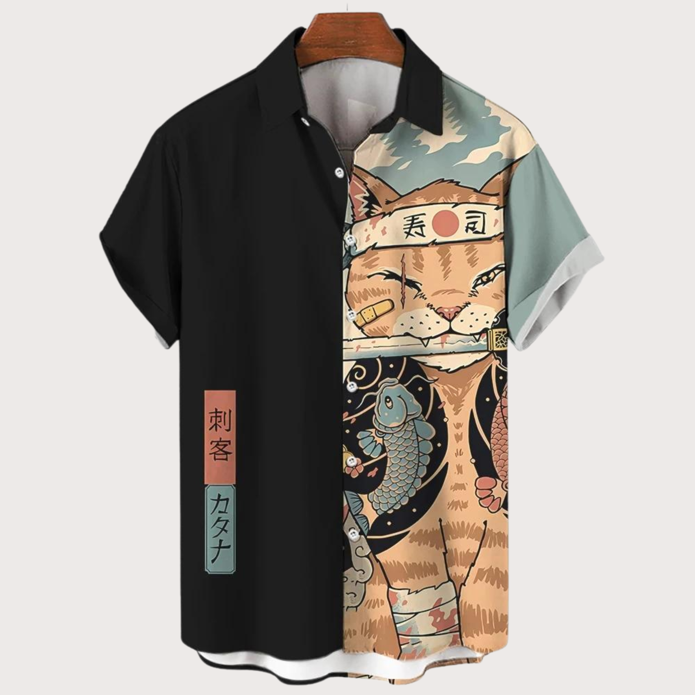 Bart - Hemd mit Samurai-Katzen-Print