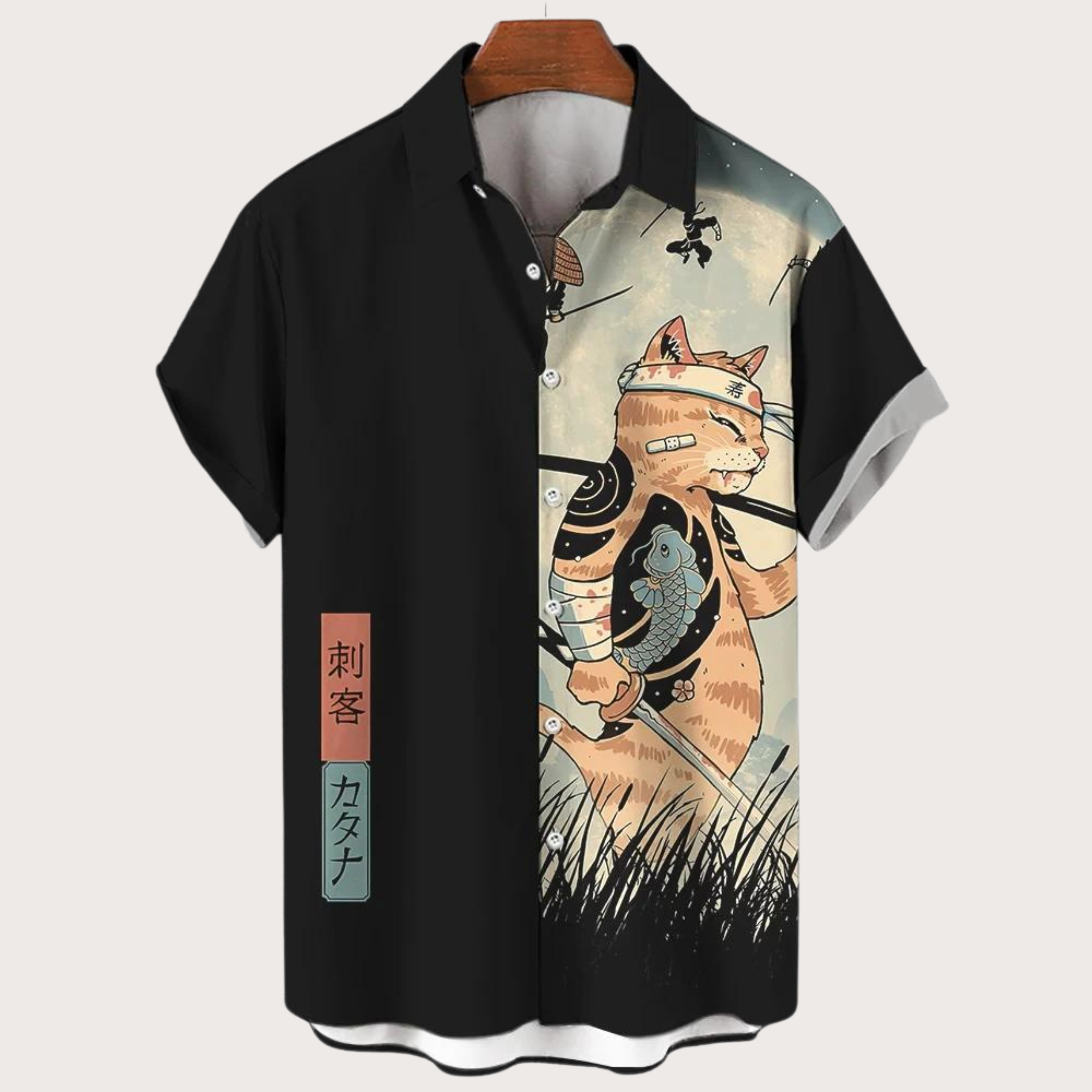 Bart - Hemd mit Samurai-Katzen-Print