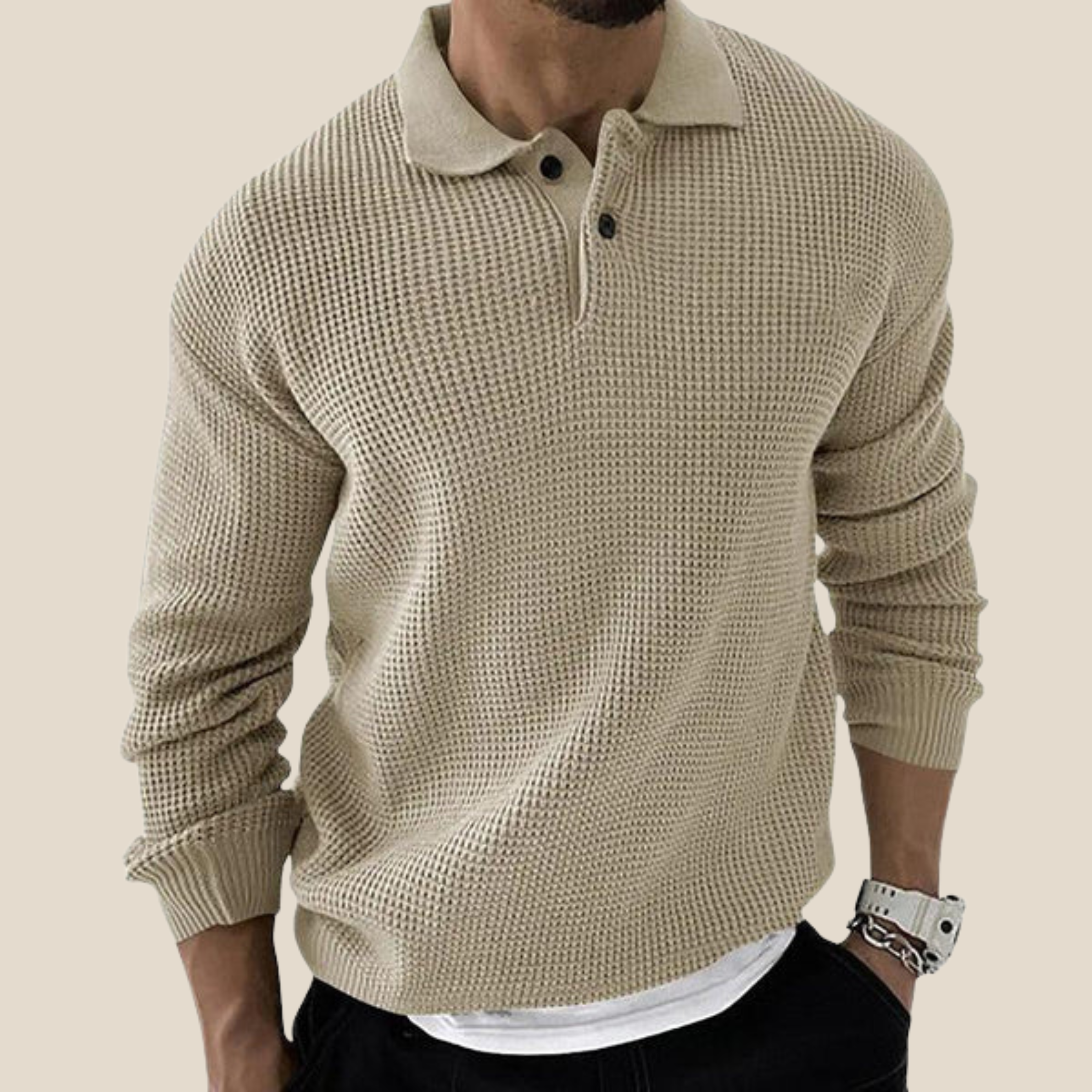 Dominic - Strickpullover mit Knopf für Männer