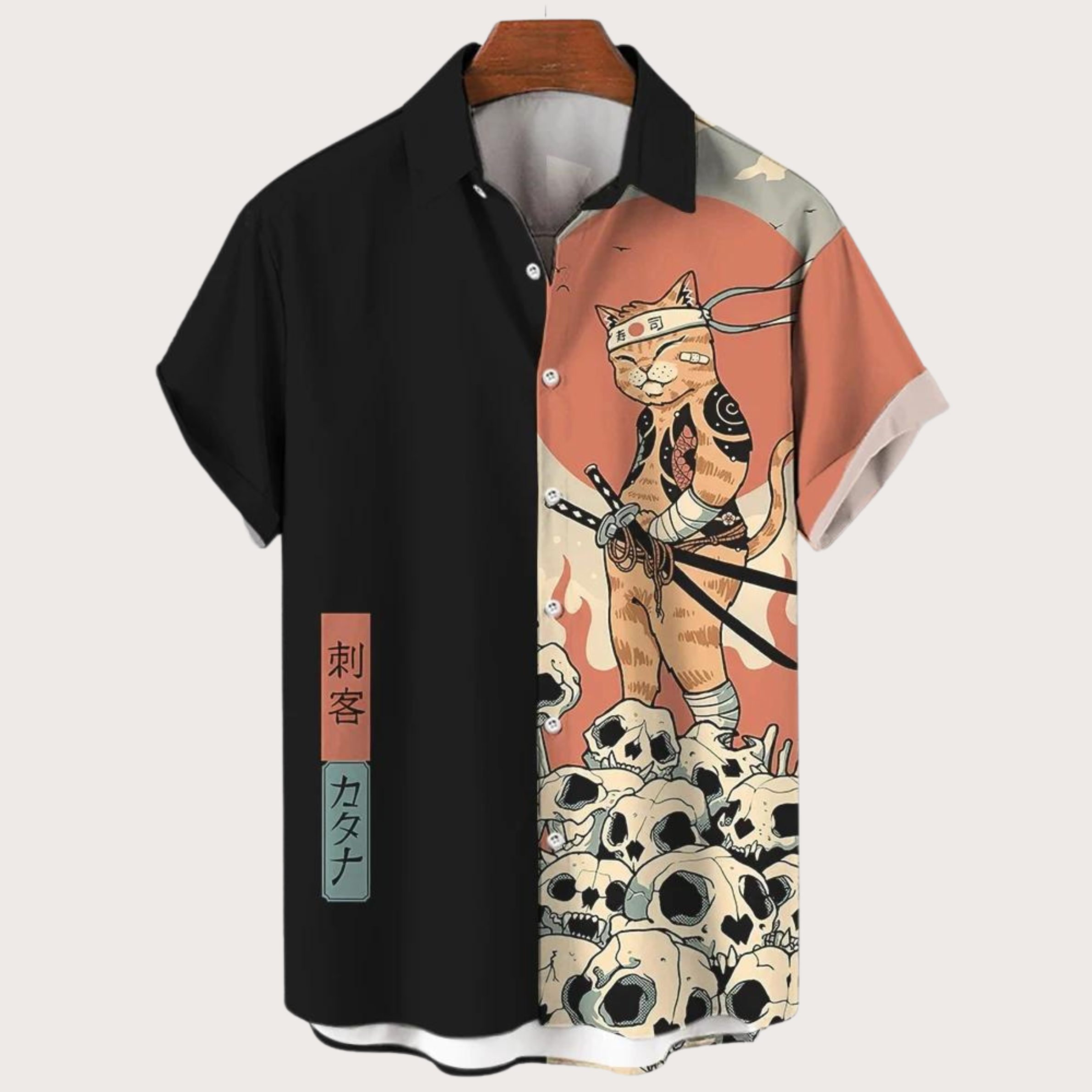 Bart - Hemd mit Samurai-Katzen-Print