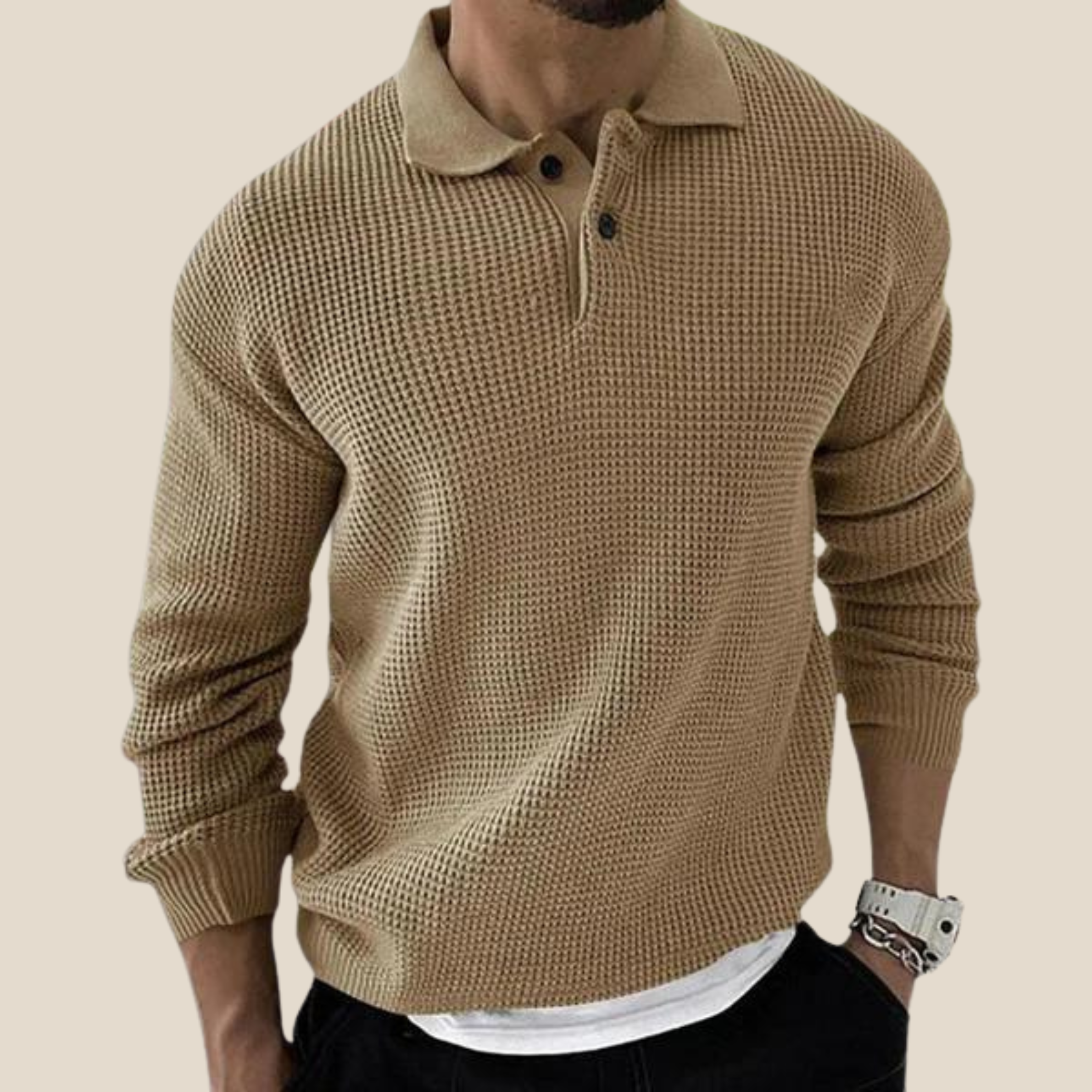 Dominic - Strickpullover mit Knopf für Männer