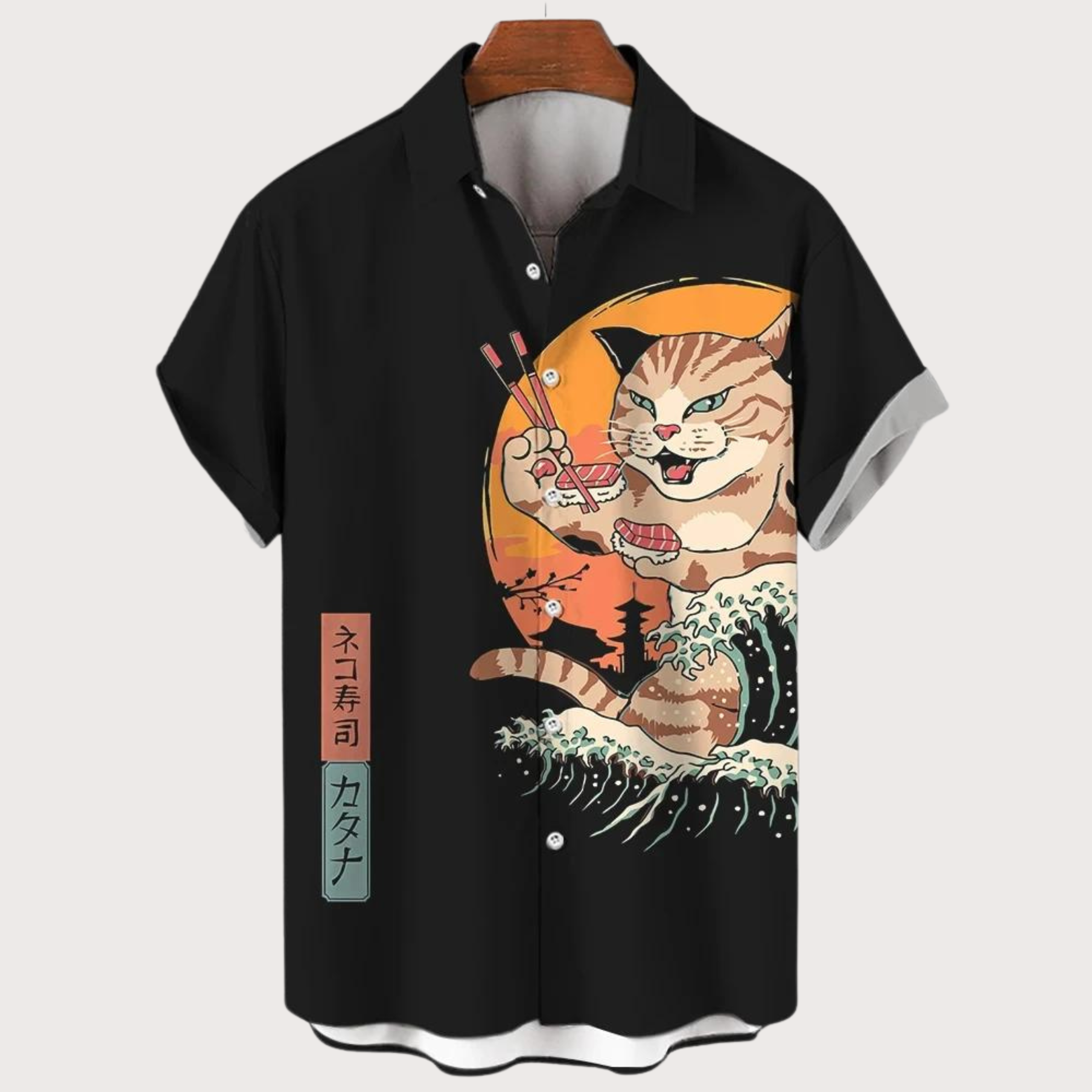 Bart - Hemd mit Samurai-Katzen-Print