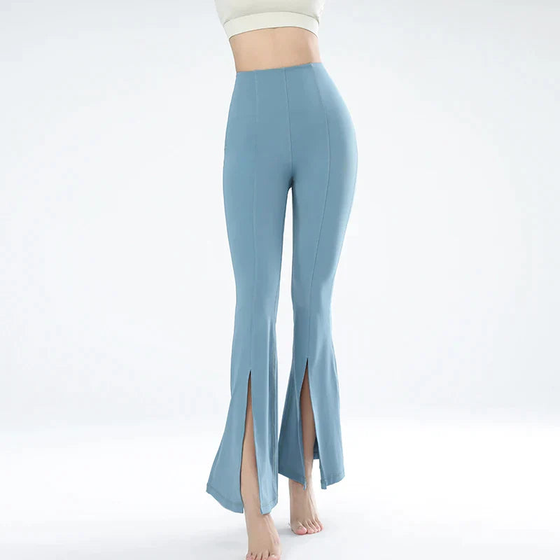 Zoes - Chic Flared-Hose mit hohem Bund und Seitenschlitzen