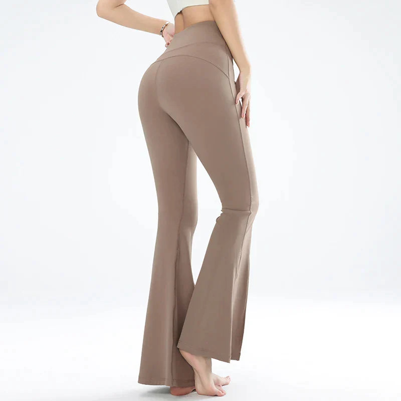 Zoes - Chic Flared-Hose mit hohem Bund und Seitenschlitzen