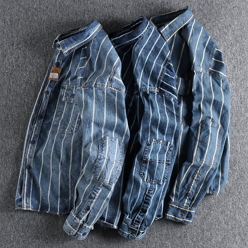 Ralf Modern - Gestreiftes Denim Hemd