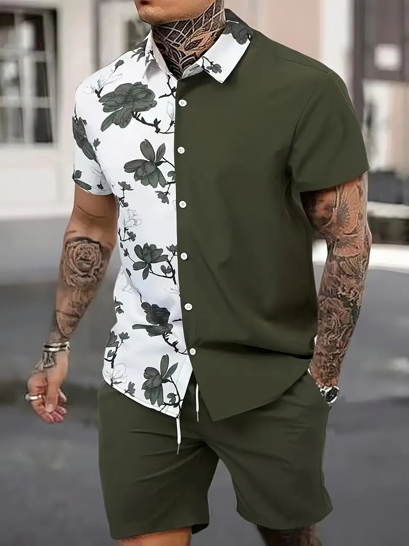 Tristan - Farbblock-Herren-2-teiliges Outfit