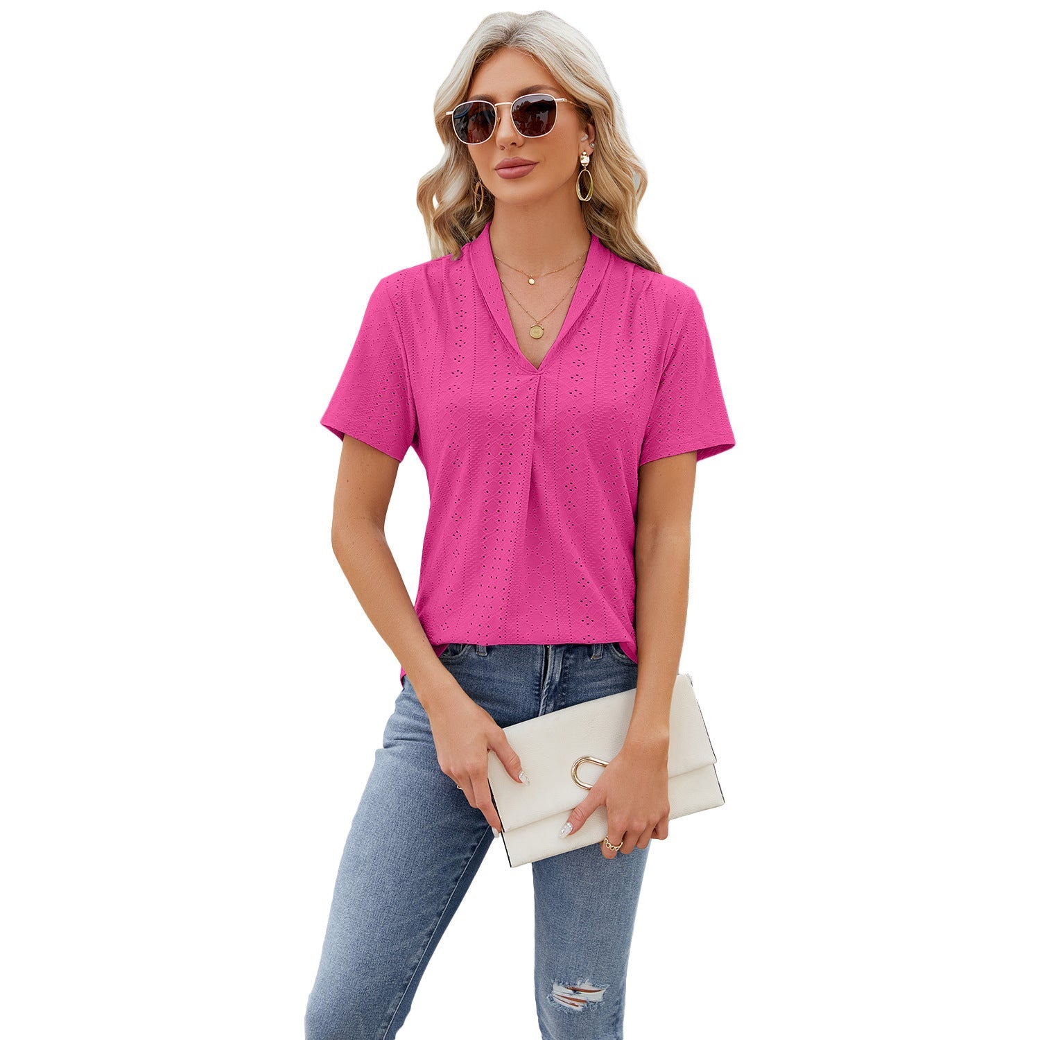 Whitley | V-Ausschnitt Hollow Loose Top