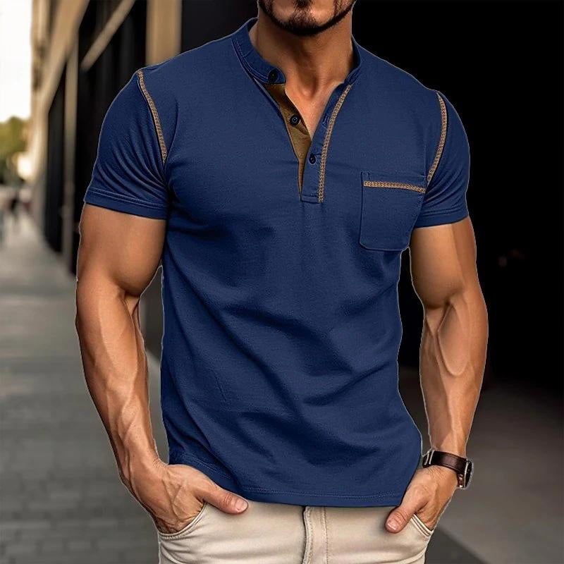 Reece - Luxus-Polo mit Henley-Kragen