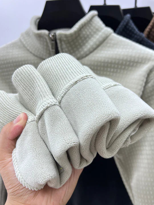 Malcol | Alpaka-Fleece-Pullover mit halbem Reißverschluss