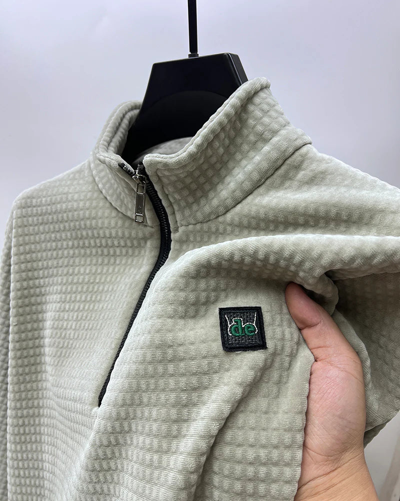 Malcol | Alpaka-Fleece-Pullover mit halbem Reißverschluss