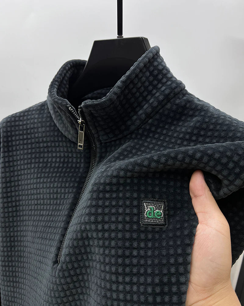 Malcol | Alpaka-Fleece-Pullover mit halbem Reißverschluss