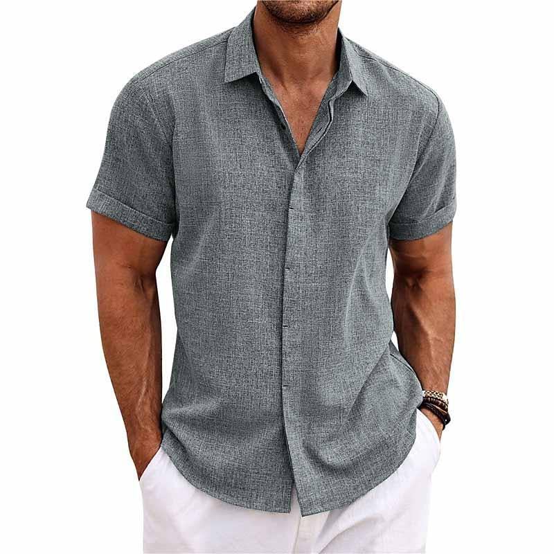 ChicShirt |  Herren Leinenhemd in Unifarben